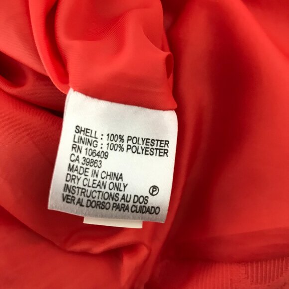 Tahari Arthur S. Levine Sheath Dress, Orange Sleeveless Textured Lined, Size 8 - Picture 12 of 12